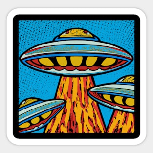 Abstract retro futuristic illustration Sticker